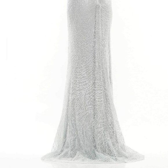 NWT Rina Di Montella RD2736 Lace Applique Evening Gown Green Size 6 - Picture 4 of 5